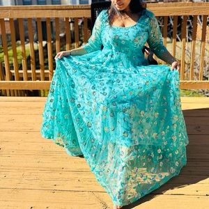 Brand new teal blue Anarkali kurta size medium